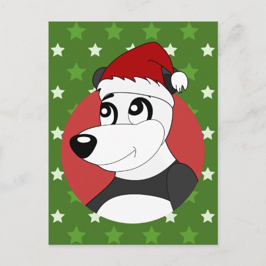 Kerst panda cartoon feestdagenkaart (Voorkant)