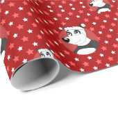 Kerst panda cartoon inpakpapier (Rol Hoek)