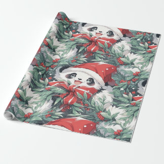 Kerst Panda Design Cadeaupapier