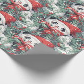 Kerst Panda Design Cadeaupapier (Hoek)