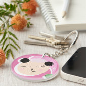 Kerst Panda Doodle Script Naam Sleutelhanger (Voorkant Rechts)