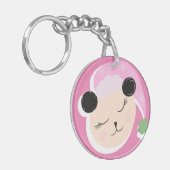 Kerst Panda Doodle Script Naam Sleutelhanger (Voorkant Links)