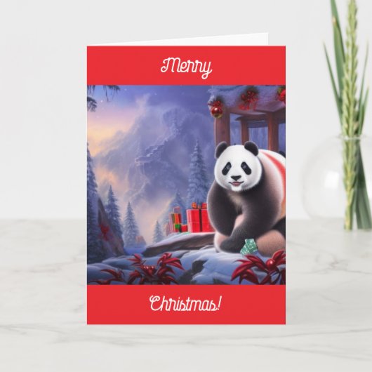 Kerst Panda Kaart (Voorkant)
