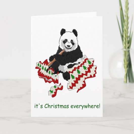 kerst panda kaart (Voorkant)