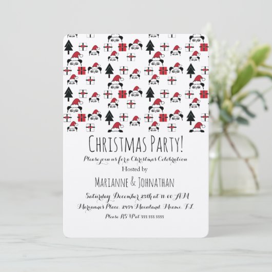 Kerst Panda Kado Kerstbomen Kaart (Staand voorkant)