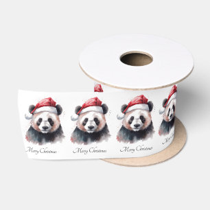 Kerst Panda, op maat gemaakt Satijnen Lint