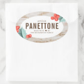 Kerst Panettone Brood Ovale Stickers (Tas)
