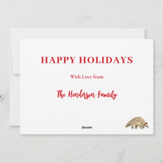 Kerst Pangolin Custom Feestdagenkaart (Achterkant)