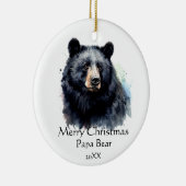 Kerst Papa Beer Dier Wildlife Dated Keramisch Ornament (Rechts)