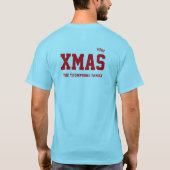 Kerst Papa Mama Gepersonaliseerd Script T-shirt (Achterkant)