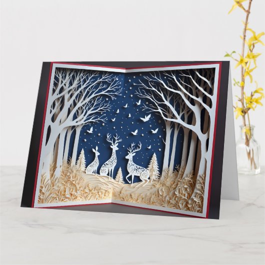 Kerst papercraft Kaart (Gele Bloem)