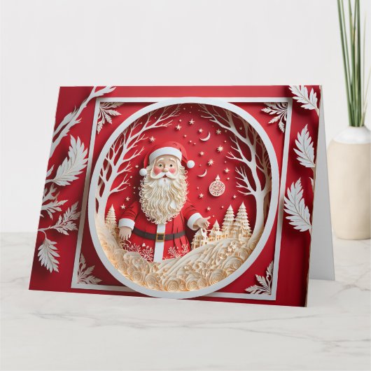 Kerst papercraft kaart (Voorkant)