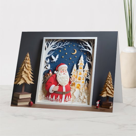 Kerst papercraft kaart (Voorkant)