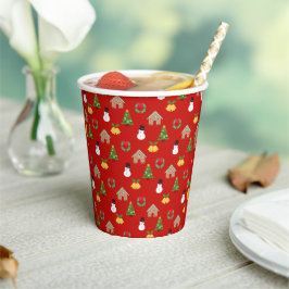 Kerst Papercup patroon Papieren Bekers