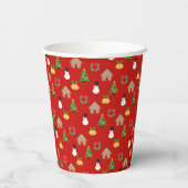 Kerst Papercup patroon Papieren Bekers (Achterkant)