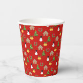 Kerst Papercup patroon Papieren Bekers (Voorkant)