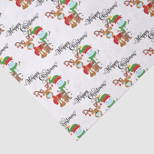 Kerst Papier 2020 Gezichtsmasker Reindeer sneeuwpo (Detail)