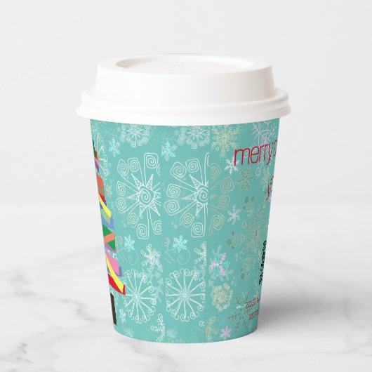 Kerst papier beker - Funky kerstboom (Links)