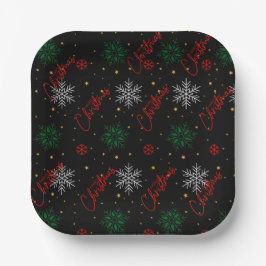 Kerst Papier Borden, 7" Ronde Papier Bord