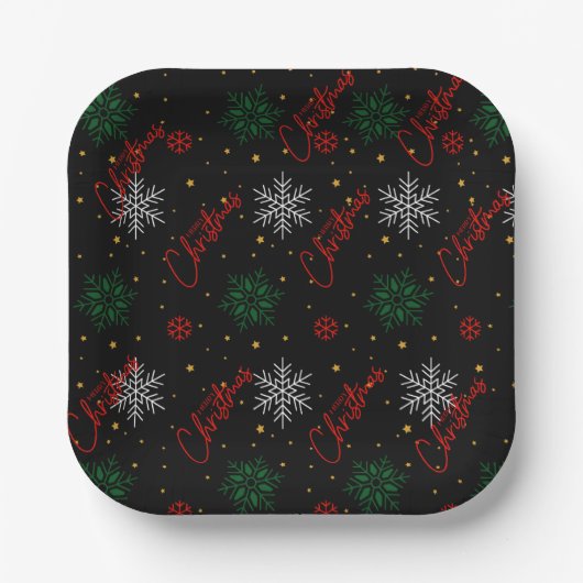 Kerst Papier Borden, 7" Ronde Papier Bord (Voorkant)