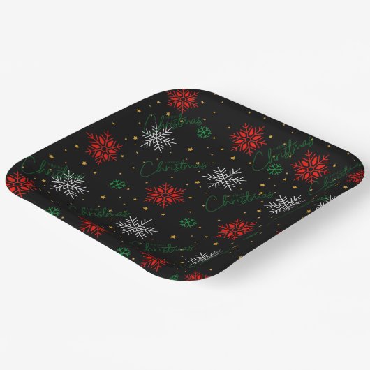 Kerst Papier Borden, 7" Ronde Papier Bord (Gebogen)