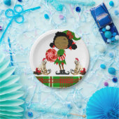 Kerst papier Borden, African Elf Papieren Bordje (Feest)