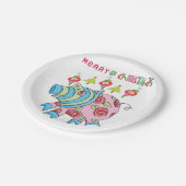 Kerst papier Borden, vrolijk kerstvarken Papieren Bordje (Gekanteld)