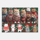 Kerst papier flat sheet set van 3 geschenken. inpakpapier vel (Voorkant 2)