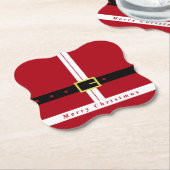 Kerst Papier Onderzetter Grappig Santa Design (Gekanteld)