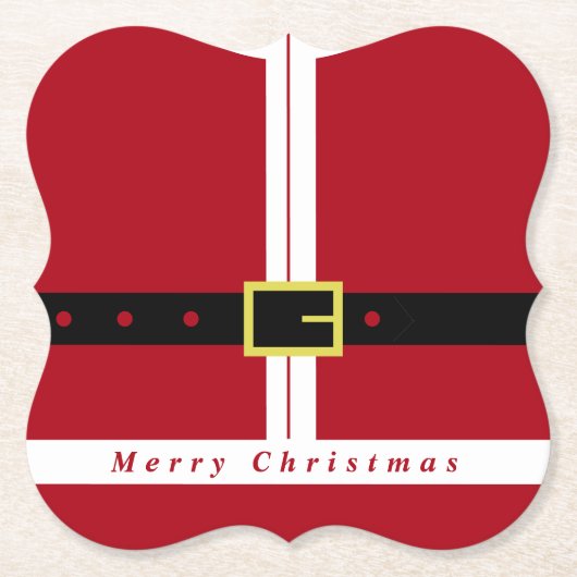 Kerst Papier Onderzetter Grappig Santa Design (Voorkant)