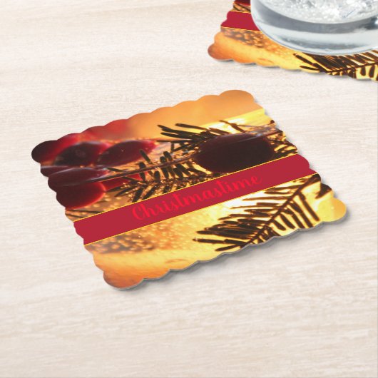 Kerst Papier Onderzetters (Gebogen)