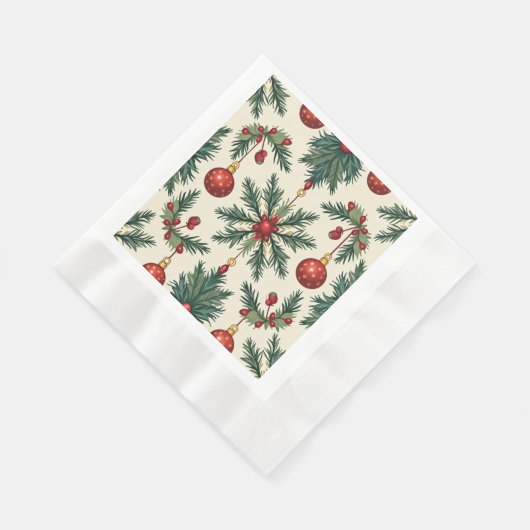 Kerst Papier servetten, Bedacht Luncheon Servet (Hoek)