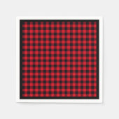 Kerst papier servetten rood & zwart buffel gelegd (Voorkant)