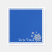 Kerst Papier Servetten Royal Blue Snowflakes (Voorkant)