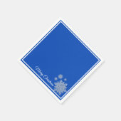Kerst Papier Servetten Royal Blue Snowflakes (Hoek)