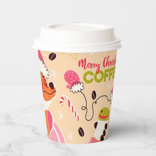 Kerst papieren beker met een vos (Links)