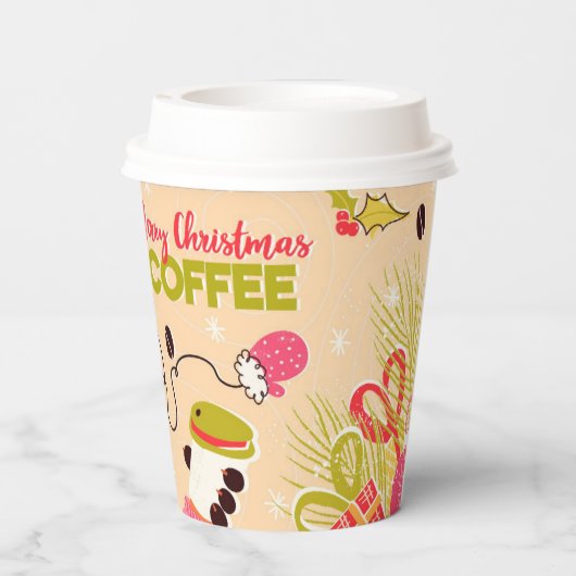 Kerst papieren beker met een vos (Achterkant)