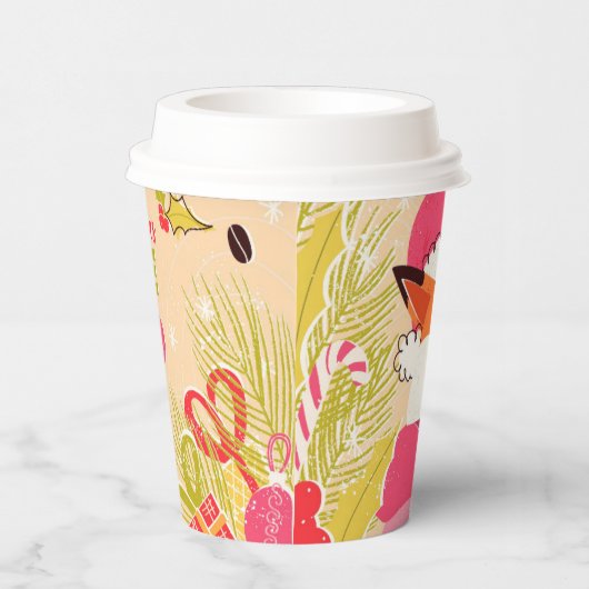 Kerst papieren beker met een vos (Rechts)