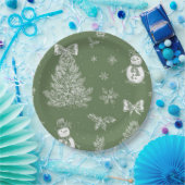 Kerst papieren bord groen toile (Feest)