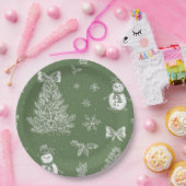 Kerst papieren bord groen toile (Feest)