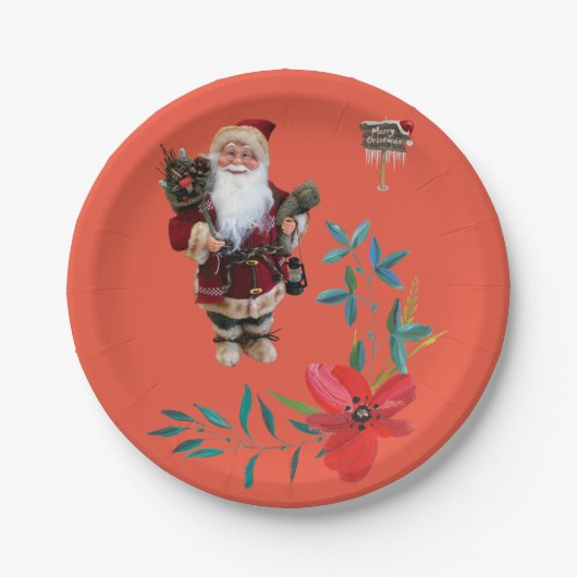 Kerst Papieren Borden, Sinterklaas Bordje (Voorkant)