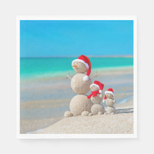 Kerst Papieren Servetten, Sneeuwman Servet