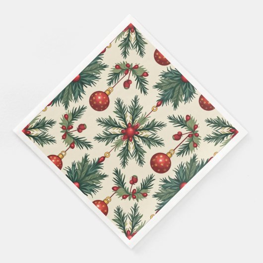 Kerst Papieren servetten, Standaard Diner Servet (Hoek)