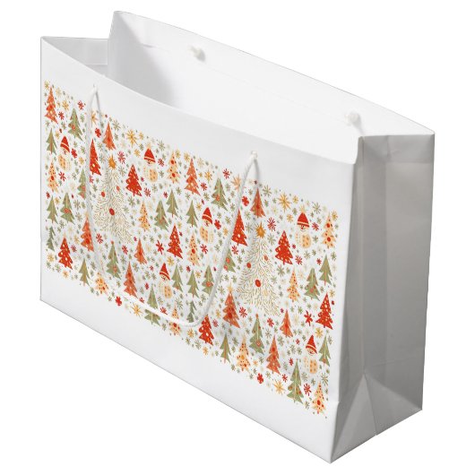 Kerst papieren zak groot cadeauzakje (Voorkant Gekanteld)