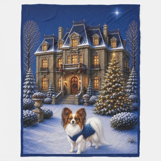 Kerst Papillon Fleece Deken (Voorkant)