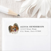 Kerst Papillon Hond Retouradres Label (Insitu)