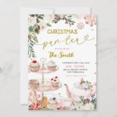 Kerst Par-Tea Bloemen Winter Verjaardag Kaart (Voorkant)