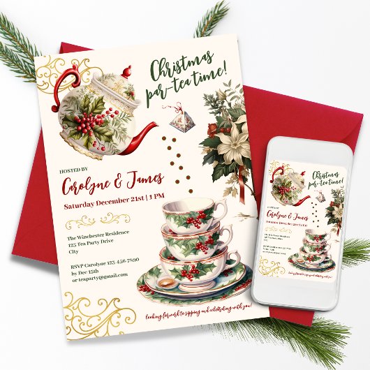 Kerst par-tea tijd! Uitnodiging voor kerstfeest