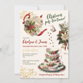 Kerst par-tea tijd! Uitnodiging voor kerstfeest (Voorkant)