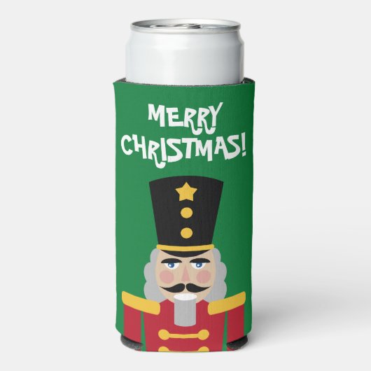 Kerst partij notenkraker aangepaste slank seltzer blikjeskoeler (Seltzer Achterkant)